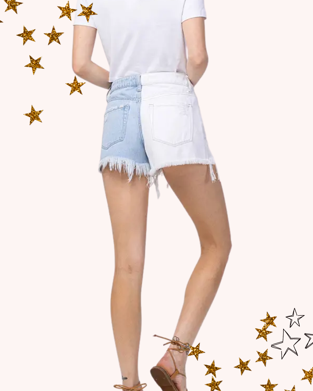 Seeing Double Denim Shorts