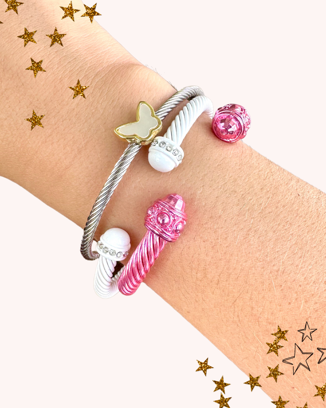 Daphney Cable Bracelet in Pink