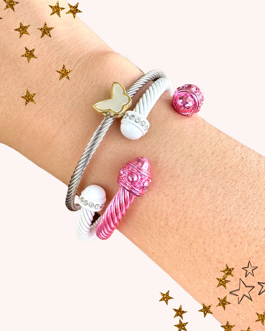 Daphney Cable Bracelet in Pink