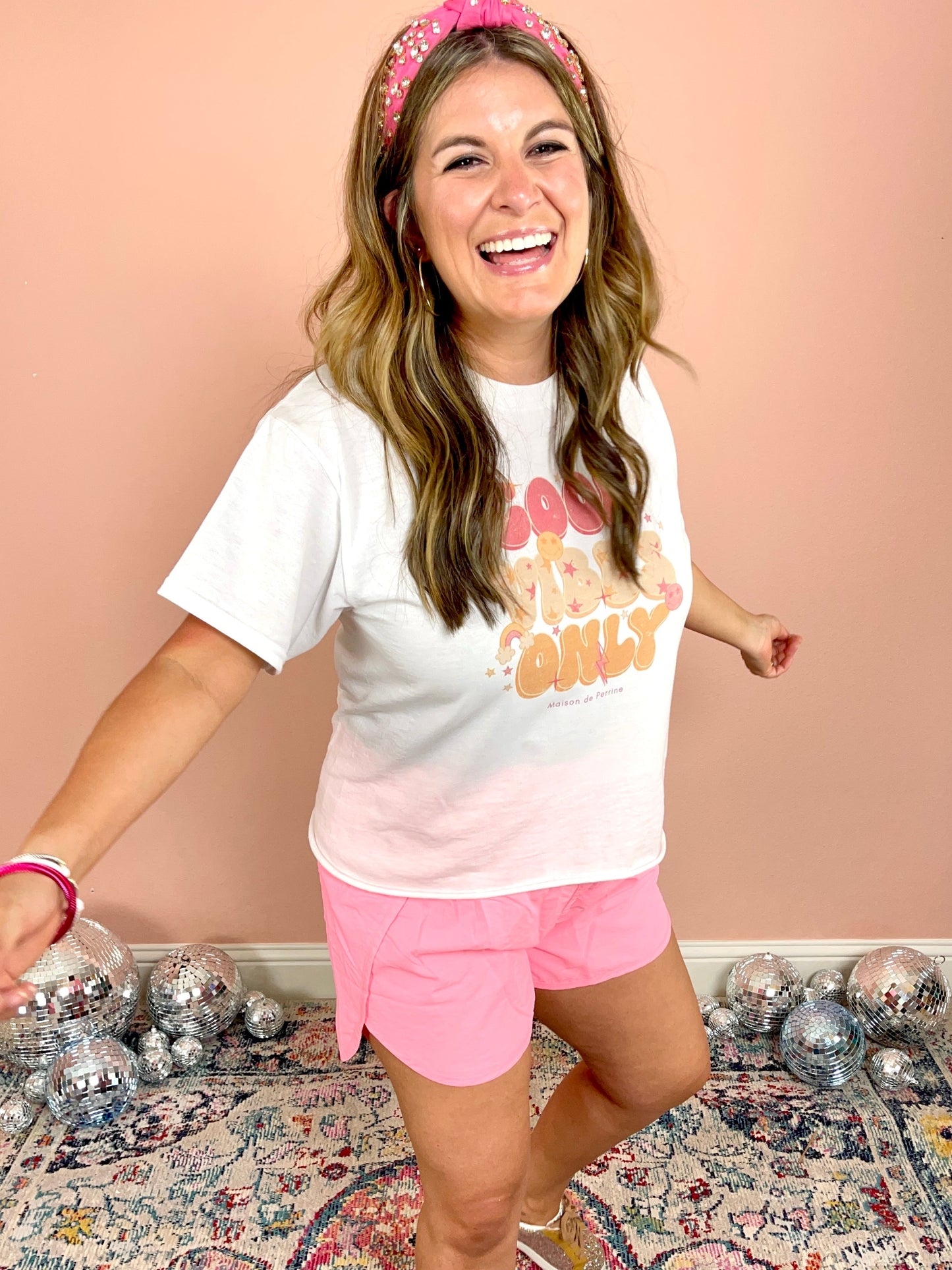 Smocked Waistband Running Short - Bright Pink