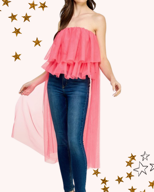 Tulip High-Low Tulle Top