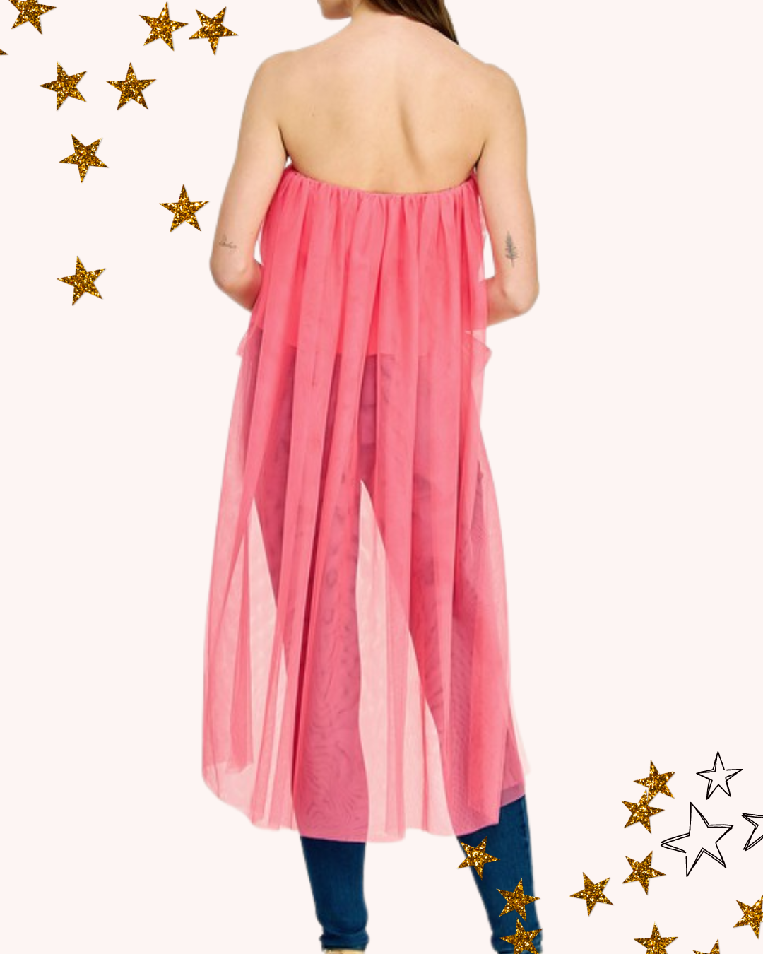 Tulip High-Low Tulle Top