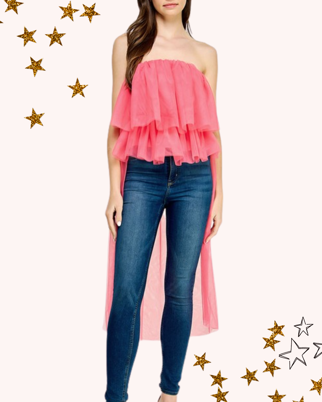 Tulip High-Low Tulle Top
